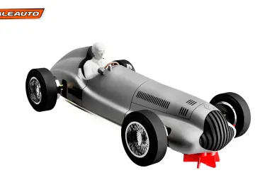 Slotcar Maßstab 1:24 analog Bausatz SCALEAUTO W154 White Kit in Rennversion mit Metall-Chassis und Beklebungssatz