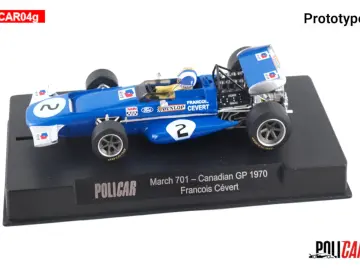 Slotcar Maßstab 1:32 analog POLICAR 701 No. 2 in Rennversion mit Kunststoff-Chassis