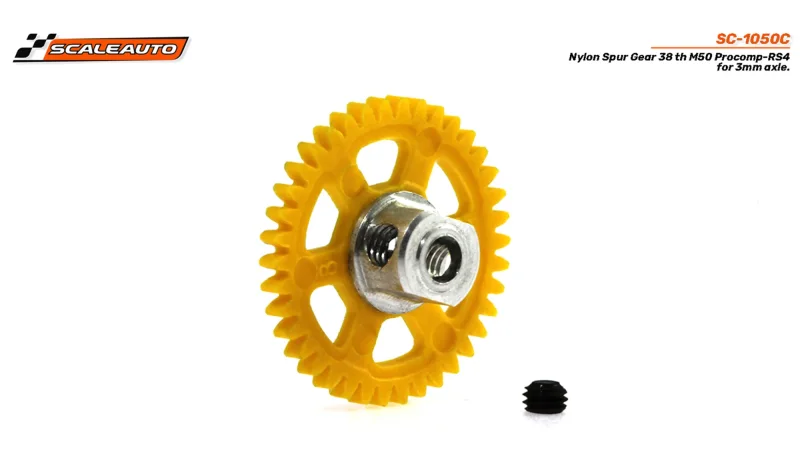 Spurzahnrad RS4 38Z M50 Plastik gelocht m.Alunabe f.Ø3mm -  SCALEAUTO