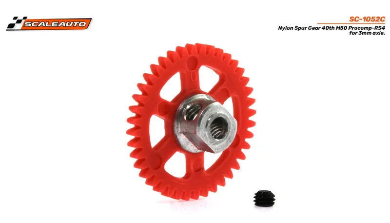 Spurzahnrad RS4 40Z M50 Plastik gelocht m.Alunabe f.Ø3mm -  SCALEAUTO