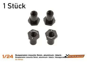 T-Hülse M2 H5mm, Fahrwerksdistanz, Aluminium m. Sechskant-Kopf Scaleauto 1/24, Aluminium T-Hülse