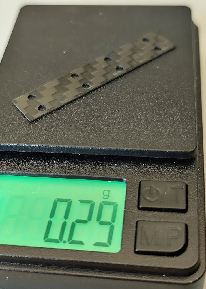 Unterlegplatte 0,5 mm, CFK, für SP Achsbock/Halter breit 45 mm