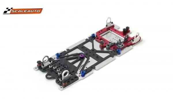 Scaleauto Slotcar-Chassis 1:24 SCALEAUTO SPORT M Universal Sidewinder-Fahrwerk Alu-Carbon-Stahl m.Radstand 94-117mm f.Long Can-Motor